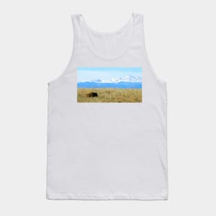 Lone Buffalo watching the Rocky Mountains Tank Top